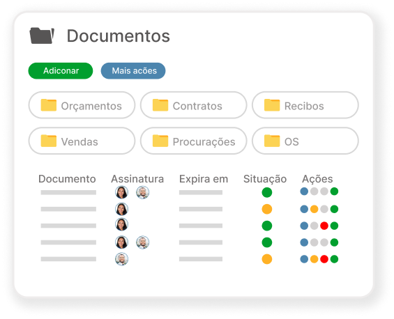 Simulação da tela do sistema ClickDocs.