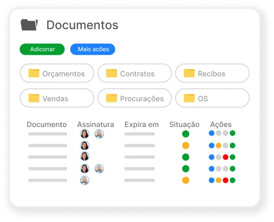 Simulação da tela do sistema ClickDocs.