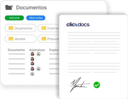 Simulação da tela do sistema ClickDocs.