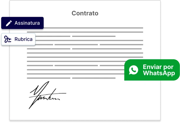 Ilustração representando contrato assinado eletrônicamente.