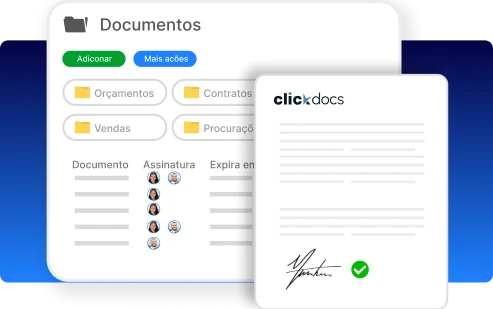 Ilustração da tela do sistema ClickDocs.